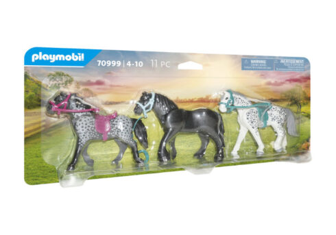 70999 3 caballos: Frisón, Knabstrupper y Andaluz